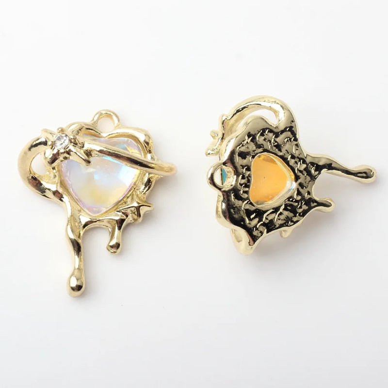 10pcs Resin Heart Shape Pendant Earring Necklace Bracelet Jewelry DIY