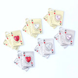 10pcs Poker Card Heart Charms for Jewelry Making DIY