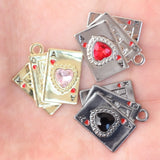 10pcs Poker Card Heart Charms for Jewelry Making DIY