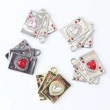 10pcs Poker Card Heart Charms for Jewelry Making DIY