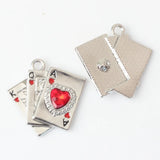 10pcs Poker Card Heart Charms for Jewelry Making DIY