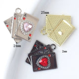 10pcs Poker Card Heart Charms for Jewelry Making DIY