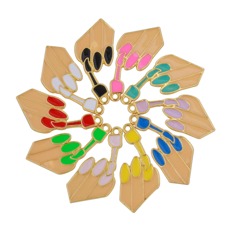 10pcs Alloy Nail Polish Charms for DIY Jewelry Making
