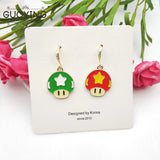 10pcs Alloy Mushroom Pendant DIY Anime Game Earrings Bracelet Keychain Charm
