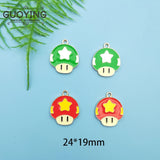 10pcs Alloy Mushroom Pendant DIY Anime Game Earrings Bracelet Keychain Charm