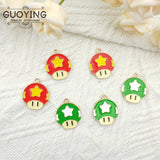 10pcs Alloy Mushroom Pendant DIY Anime Game Earrings Bracelet Keychain Charm