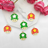 10pcs Alloy Mushroom Pendant DIY Anime Game Earrings Bracelet Keychain Charm