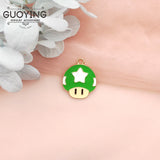 10pcs Alloy Mushroom Pendant DIY Anime Game Earrings Bracelet Keychain Charm
