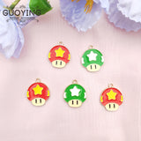 10pcs Alloy Mushroom Pendant DIY Anime Game Earrings Bracelet Keychain Charm