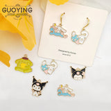 10pcs Anime Pendant Earrings DIY Jewelry Enamel Charms