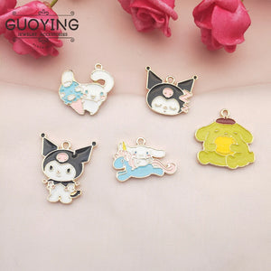 10pcs Anime Pendant Earrings DIY Jewelry Enamel Charms