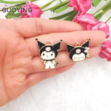 10pcs Anime Pendant Earrings DIY Jewelry Enamel Charms