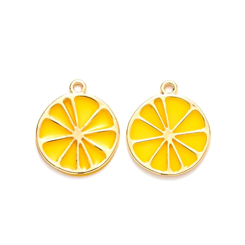 10pcs Epoxy Resin Fruit Charms Lemon Jewelry Making DIY Bracelet