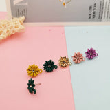 10pcs Flower Enamel Charms Earring Stud Daisy Earrings Pendants 5 Colors