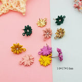 10pcs Flower Enamel Charms Earring Stud Daisy Earrings Pendants 5 Colors
