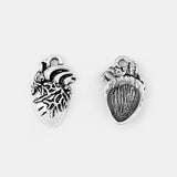10pcs Anatomical Organ 3D Heart Charms Pendants DIY Jewelry Making Findings