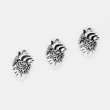 10pcs Anatomical Organ 3D Heart Charms Pendants DIY Jewelry Making Findings