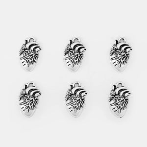 10pcs Anatomical Organ 3D Heart Charms Pendants DIY Jewelry Making Findings