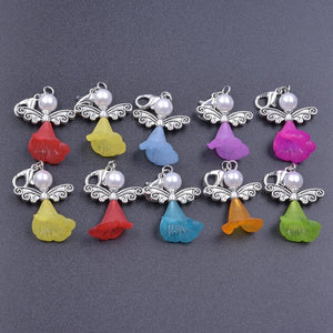 10pcs Angel Wings Charms Mixed Colorful Accessories