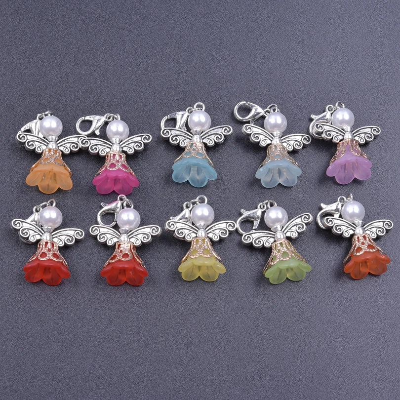 10pcs Angel Wings Charms Mixed Colorful Accessories