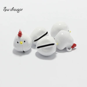 10pcs Chicken Hen Jingle Bell Charms Pet Necklace Jewelry Finding