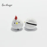 10pcs Chicken Hen Jingle Bell Charms Pet Necklace Jewelry Finding