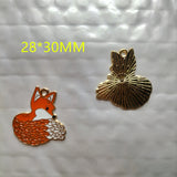 10pcs Fox Enamel Charms Metal Head Pendant DIY Jewelry Accessories