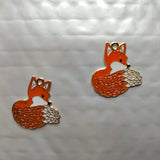 10pcs Fox Enamel Charms Metal Head Pendant DIY Jewelry Accessories