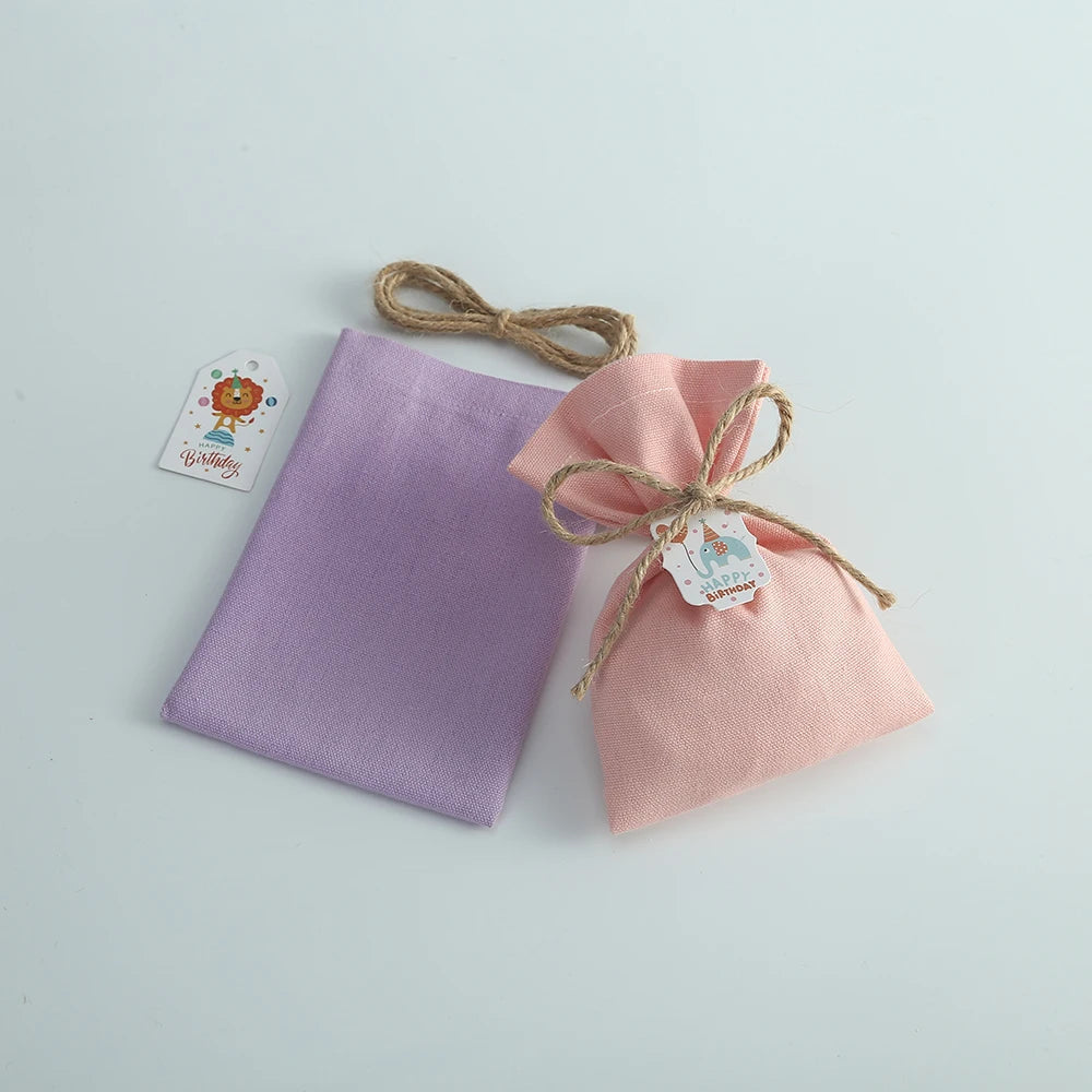 10pcs Animal Cotton Jewelry Gift Bags for Candy Party Organizer