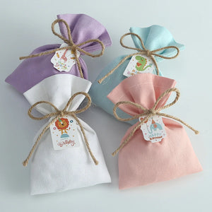 10pcs Animal Patten Cotton Jewelry Gift Bag Organizer