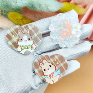 10pcs Rabbit Bunny Acrylic Charms Pendant for DIY Earrings Keychain