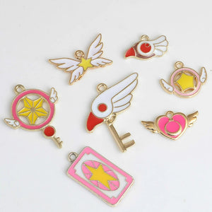 10pcs Anime Girl Charm Pendants for DIY Craft Jewelry Keychain Making