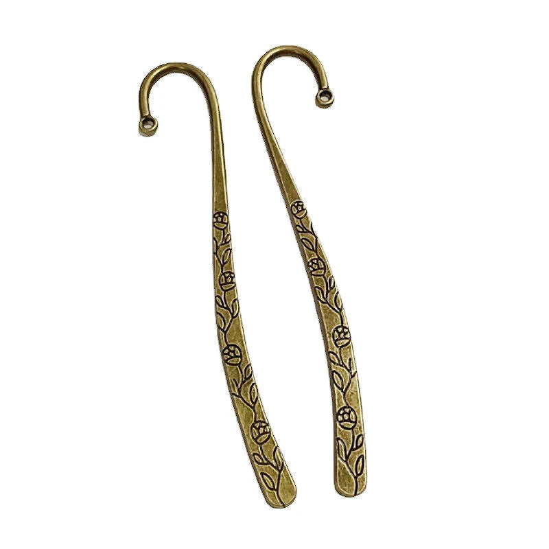 10pcs Bronze/Silver Plated Bookmark Charms Vintage Pendants