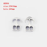 10pcs Antique Double Hole Anchor Hook Clasp For Leather Bracelet