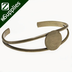 10pcs Antique Bronze Plated Bracelet with 20mm Round Pad