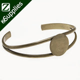 10pcs Antique Bronze Plated Bracelet with 20mm Round Pad