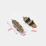 10 Feather Leaf Sliders for 5mm Flat Cord DIY Bracelet