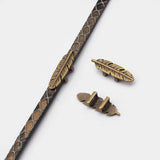 10 Feather Leaf Sliders for 5mm Flat Cord DIY Bracelet