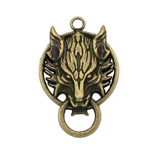 10pcs Antique Bronze Wolf Head Charms Pendant 40x27mm