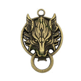10pcs Antique Bronze Wolf Head Charms Pendant 40x27mm
