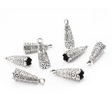 10pcs Antique Silver Tassels End Cap Beads Crimp Alloy Vintage Charms