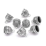 10pcs Antique Silver 12mm Cap Filigree Tassel End Caps Bead For DIY Jewelry