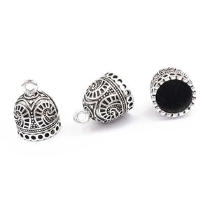 10pcs Antique Silver 12mm Cap Filigree Tassel End Caps Bead For DIY Jewelry