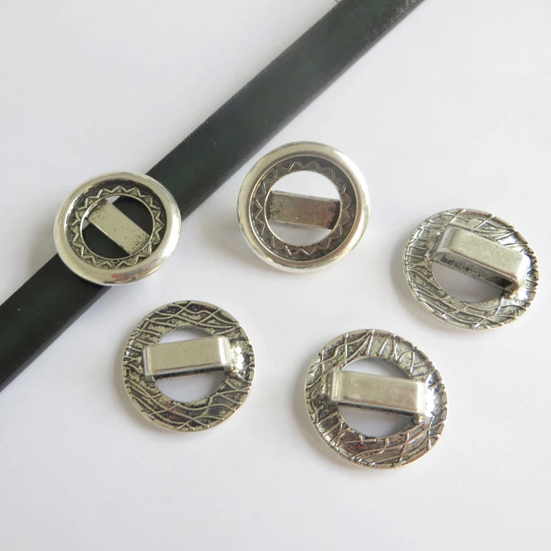 10pcs Antique Silver 16mm Bezel Spacer Beads for 10x2mm Leather Bracelet