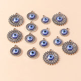 10pcs Antique Silver Evil Eye Charm for Bracelet Earrings Necklace