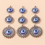 10pcs Antique Silver Evil Eye Charm for Bracelet Earrings Necklace