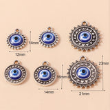 10pcs Antique Silver Evil Eye Charm for Bracelet Earrings Necklace
