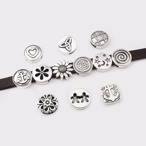 10pcs Antique Silver Wheel Spacers Slider Spacer For Jewelry Making