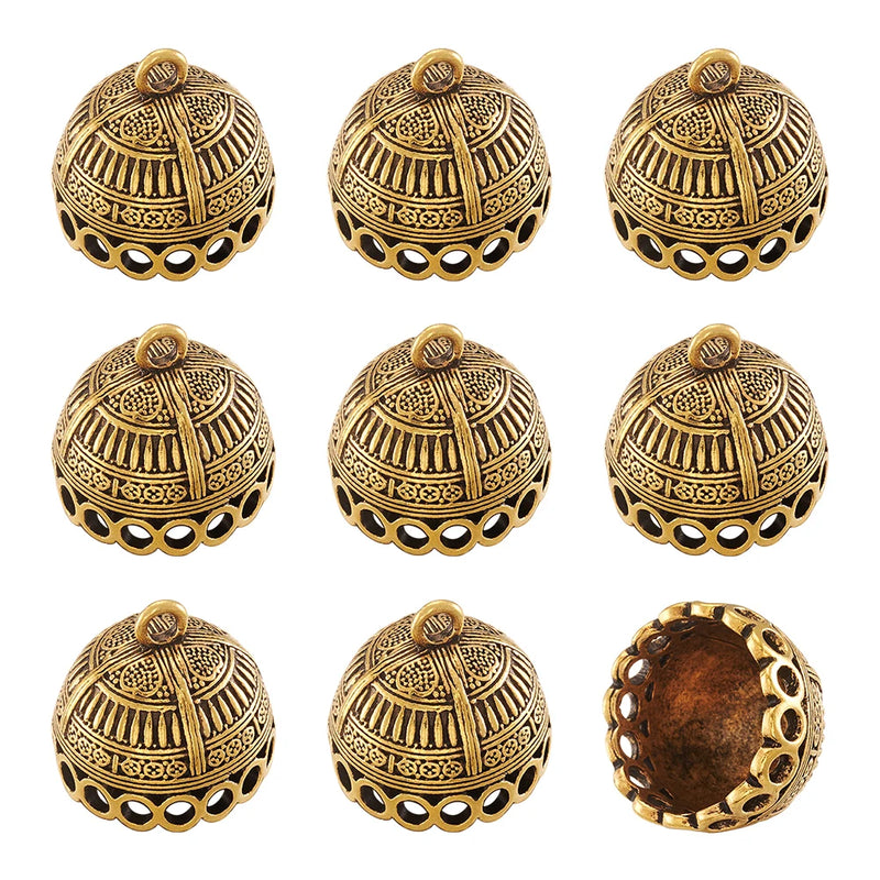 10pcs Tibetan Style Alloy Pendant Bail Caps for DIY Jewelry Making, 19.5x20mm