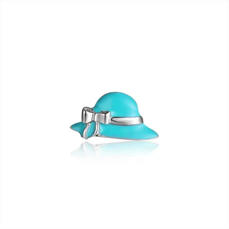 10pcs Aqua Sun Hat Floating Charms for Glass Locket Bracelet